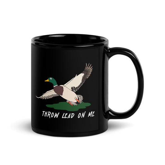 Duck - Throw Lead On Me - Black Glossy Mug