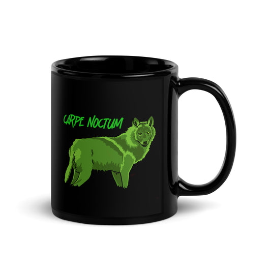 Wolf - Night Hunt - Black Glossy Mug